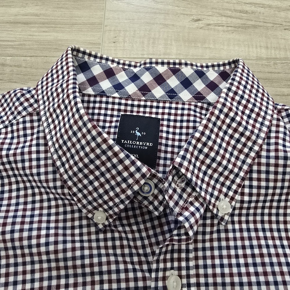 Tailorbyrd Shirt Mens Button Shirt Blue Red Check 2XL - Picture 5 of 11